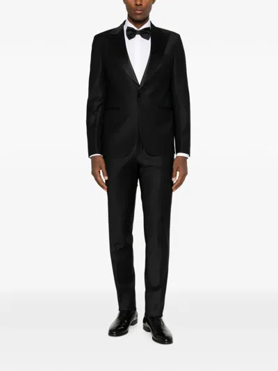 Brian Dales Long-sleeve Buttoned Suit In Black