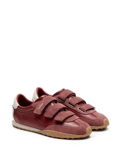 Hoff Touch-strap Suede-trim Sneakers In Orange