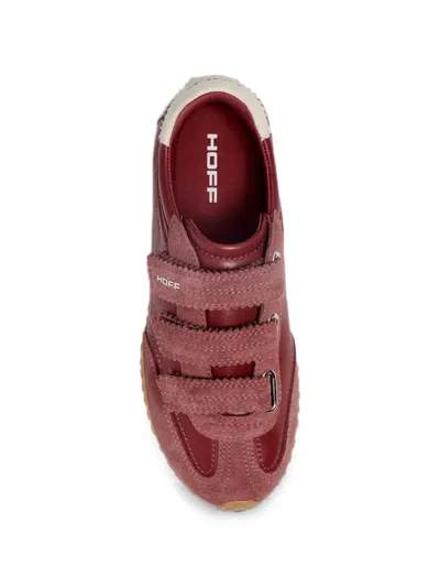 Hoff Touch-strap Suede-trim Sneakers In Orange