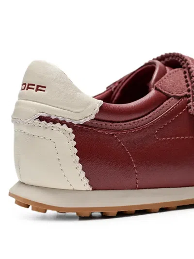 Hoff Touch-strap Suede-trim Sneakers In Orange