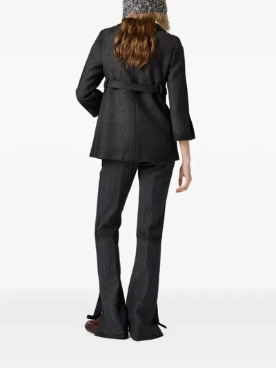 Miu Miu Double-breasted Double Wool Jacket In 灰色