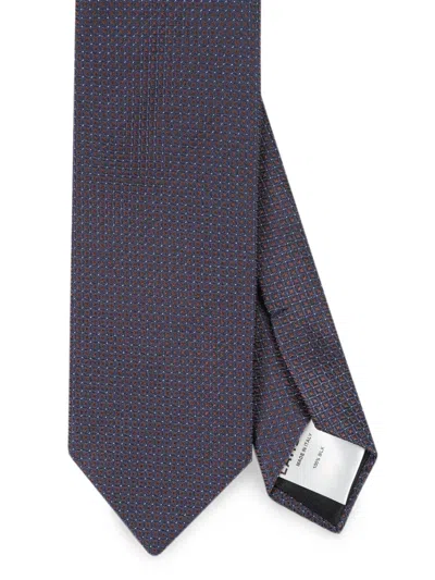 Lardini Geometric-pattern Silk Tie In Blue