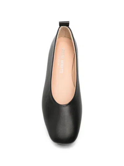 Sergio Moretti Firenze Pull-tab Ballet Flats In Black