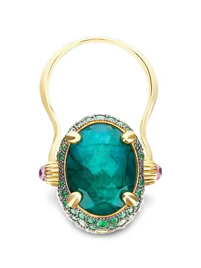 Nanis Large Reverse Double Face Multi-stone Ring In 金色