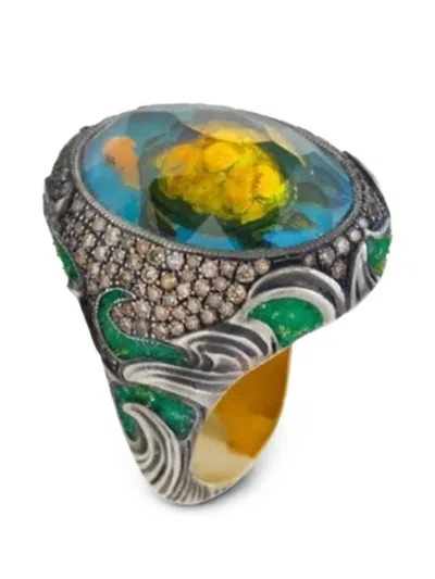 DIAMOND CARVED TURTLE RING