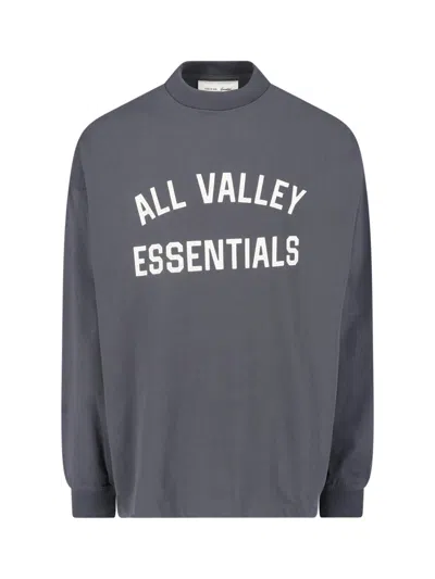 Essentials Gray Merch Long Sleeve T-shirt In Gray