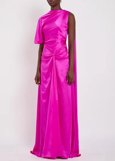 Roksanda Cascading Silk Gown In Pink