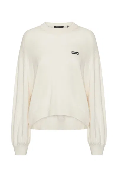 Rotate Birger Christensen Merino Wool-cashmere Oversized Pullover Sweater In White