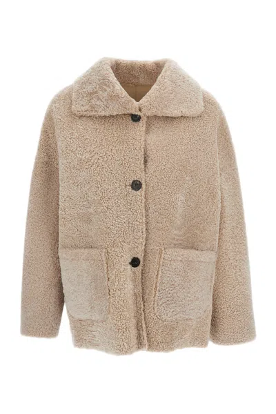 Arma Isabella Reversible Nappa Sheraling Jacket In Neutral