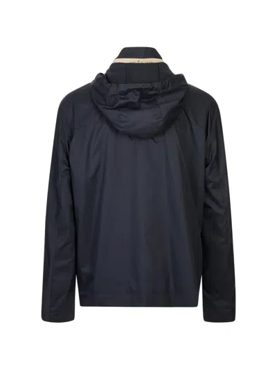 Kiton Drawstring Hooded Jacket In Blue