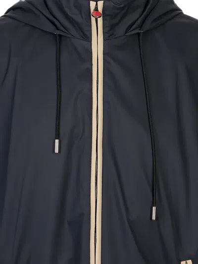 Kiton Drawstring Hooded Jacket In Blue