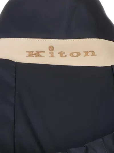 Kiton Drawstring Hooded Jacket In Blue