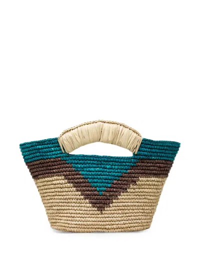 Sensi Studio Mini Geometric-pattern Tote Bag In Multi