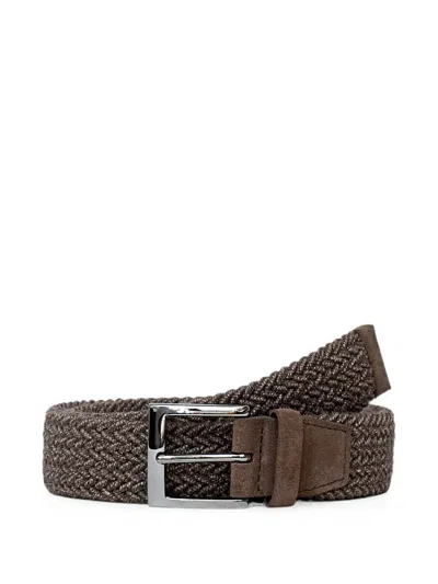 Orciani Woven Wool Belt In Brown