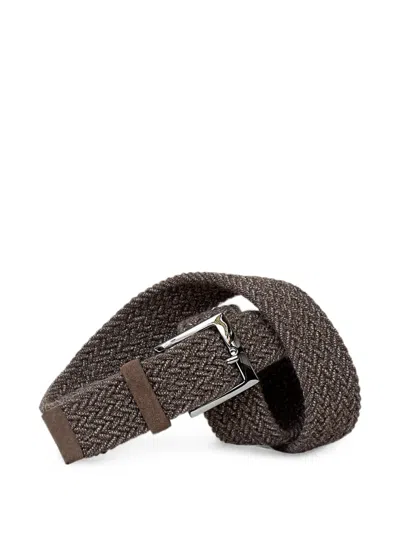 Orciani Woven Wool Belt In Brown