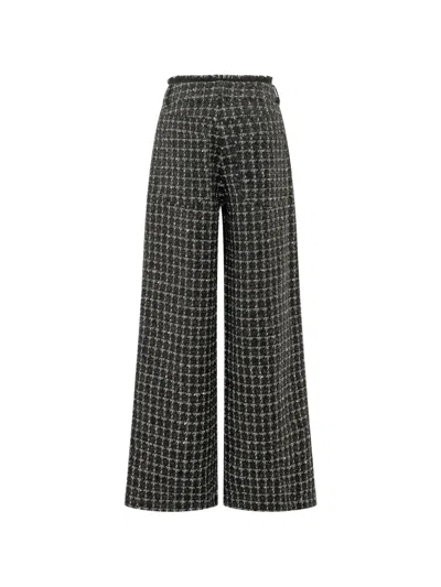 Msgm Tweed Frayed-edge Trousers In Multi