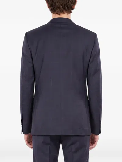 Canali Check-pattern Double-breasted Suit In Black