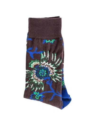 Sacai Floral-patterned Socks In Multi