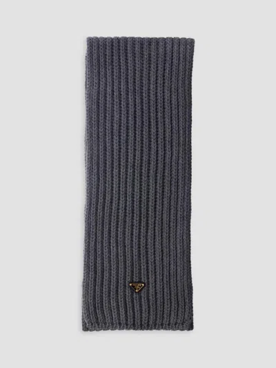 Prada Wool Scarf In Gray