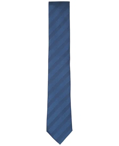 Alfani Men's Sidney Stripe Tie, Created For Macy's In Medium Blue