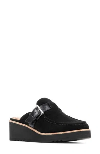Donald Pliner Elvesa Leather Platform Wedge Mule In Black