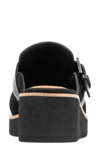 Donald Pliner Elvesa Leather Platform Wedge Mule In Black