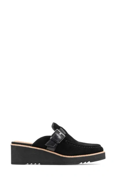Donald Pliner Elvesa Leather Platform Wedge Mule In Black