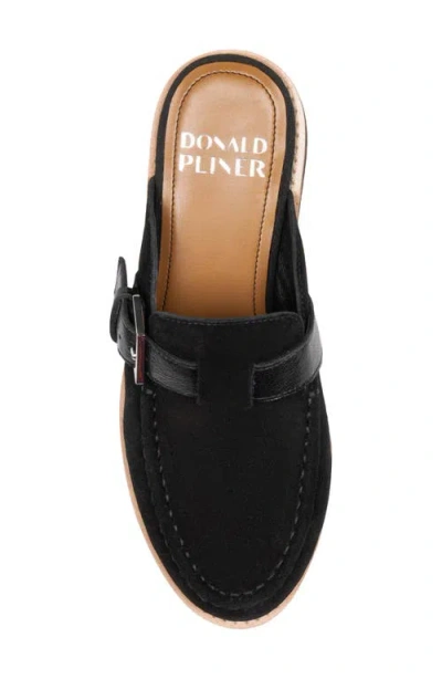 Donald Pliner Elvesa Leather Platform Wedge Mule In Black