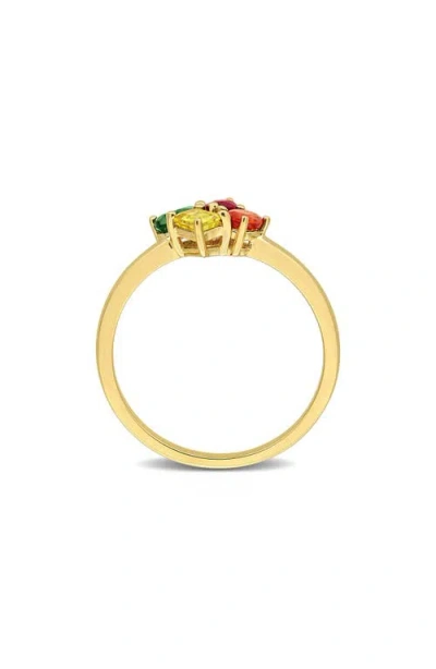Delmar Multi-shaped Sapphire Cluster Ring In Multicolor