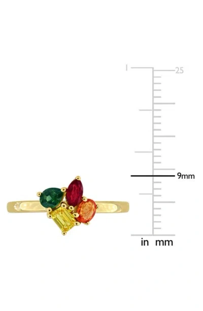 Delmar Multi-shaped Sapphire Cluster Ring In Multicolor