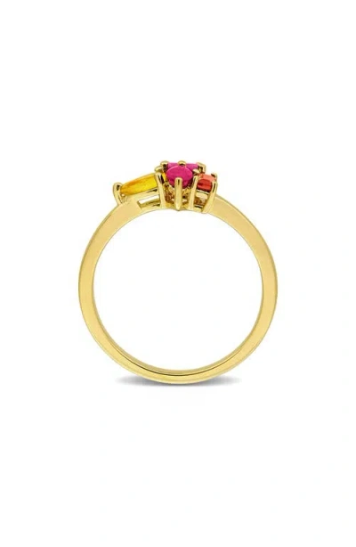 Delmar Multi-shaped Ruby Ring In Multicolor