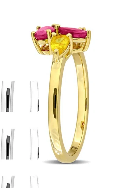 Delmar Multi-shaped Ruby Ring In Multicolor
