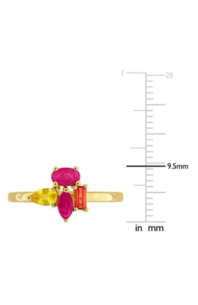 Delmar Multi-shaped Ruby Ring In Multicolor