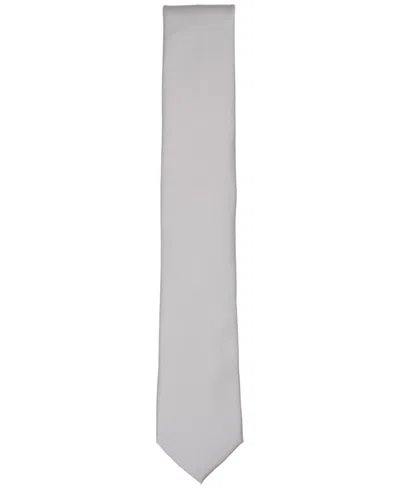 Alfani Men's Solid Texture Slim Tie, Created For Macy's In Platinum
