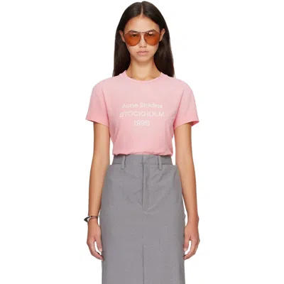 Acne Studios 1996 Fitted Logo T-shirt In Pink