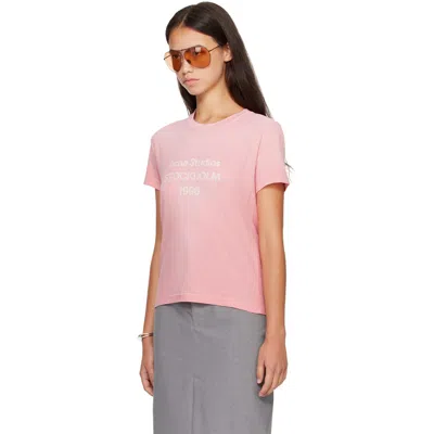Acne Studios 1996 Fitted Logo T-shirt In Pink