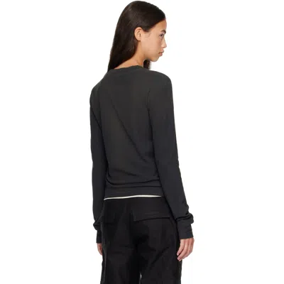 Acne Studios Black Distressed Logo Long Sleeve T-shirt In Black