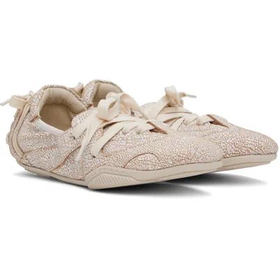 Acne Studios Ballerina Lace-up Sneaker With Premium Leather Uppers In Neutral