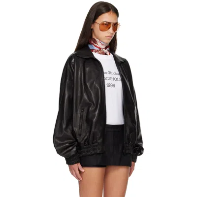 Acne Studios Black Blouson Leather Jacket In Black