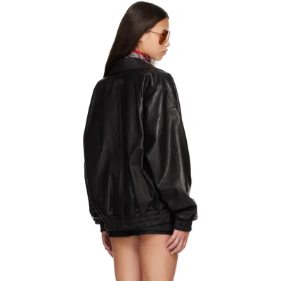 Acne Studios Black Blouson Leather Jacket In Black