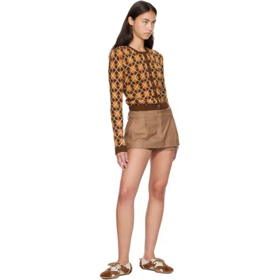 Acne Studios Bilaria Lace-up Suede And Leather Ballet Flats In Dz2 Off White/brown