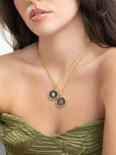 Vram Hypha Ruby Pendant Necklace In Gray