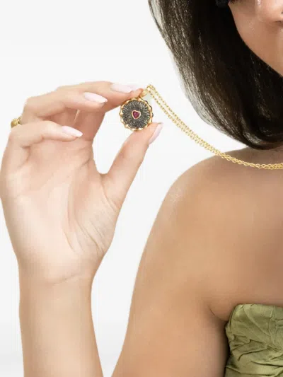 Vram Hypha Ruby Pendant Necklace In Gray