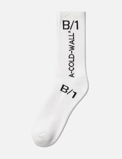 A-cold-wall* Logo Socks In White/白色/화이트/ホワイト