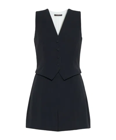 Max Mara Combinaison Short En Cady In Blue