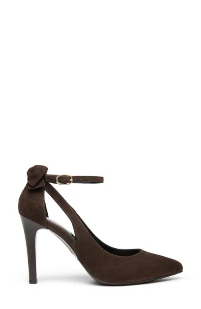 Nerogiardini Bow Ankle Strap Pump In Brown