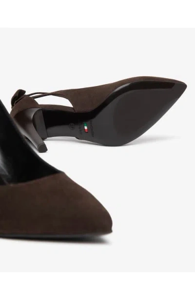 Nerogiardini Bow Ankle Strap Pump In Brown