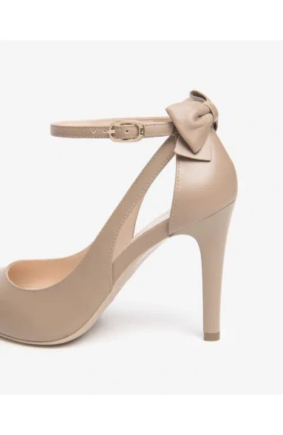 Nerogiardini Bow Ankle Strap Pump In Brown