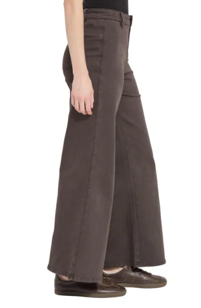 Lyssé Lysse Iris Flat Front Wide Leg Jeans In Brown