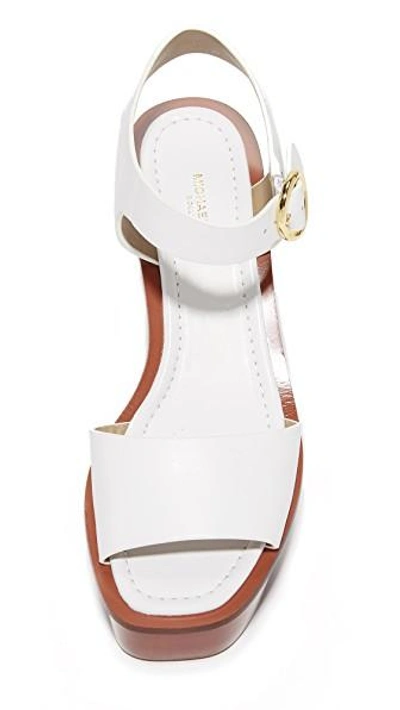 Shop Michael Kors Collection Bridgette Flatform Sandals In Optic White